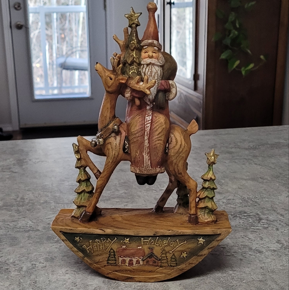 Santa and Reindeer Christmas  Ornament